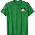 thumbnail image 1 of Mickey Mouse Left Chest (Graphic Pocket Only) DTG Print Unisex T-Shirt,Irish Green Color,Size YXS, 1 of 5