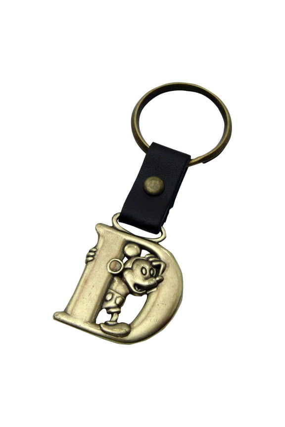 Mickey Mouse Letter D Brass Key Chain