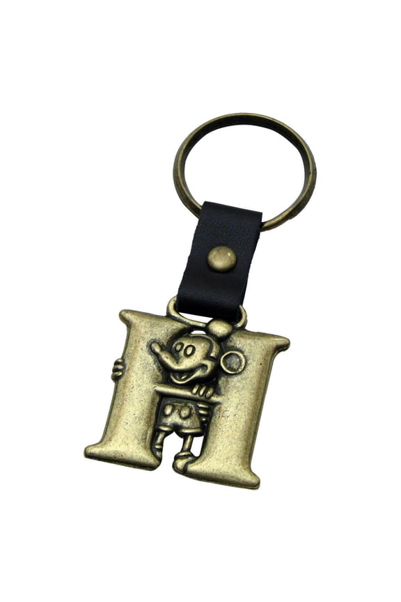 Mickey Mouse Letter H Brass Key Chain