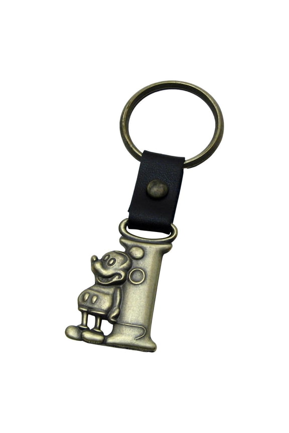 Mickey Mouse Letter I Brass Key Chain