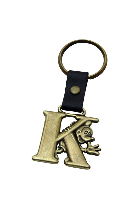 Mickey Mouse Letter K Brass Key Chain