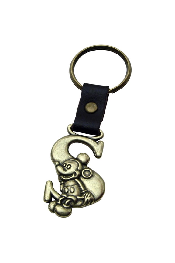 Mickey Mouse Letter S Brass Key Chain