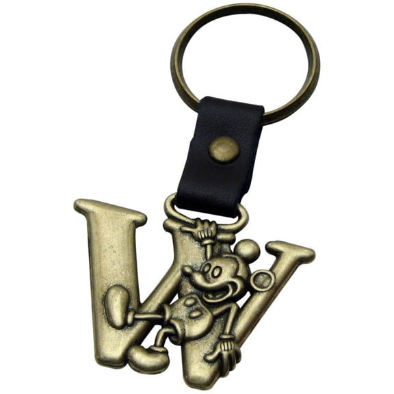 Mickey Mouse Letter W Brass Key Chain