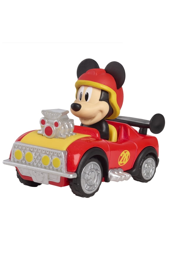 Disney Jr. Mickey Mouse Clubhouse Diecast Race Car with Figure, 3.5-Inch Vehicle, Ages 3+