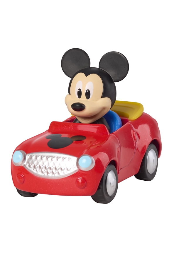Disney Jr. Mickey Mouse Clubhouse Diecast Car with Figure, 3.5-Inch Toy Vehicle, Ages 3+