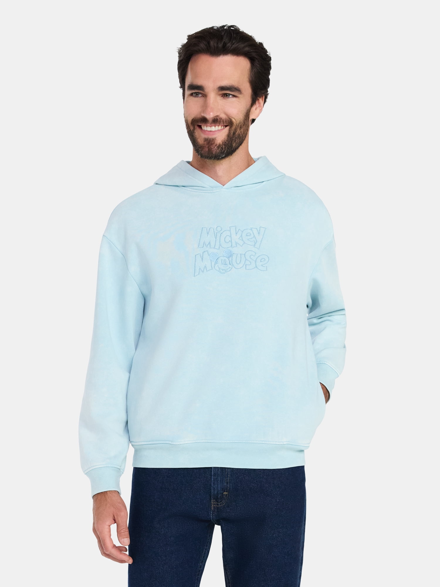 Mickey Mouse, Men's & Big Men's Graphic Mineral Wash Hoodie, Sizes XS-5XL