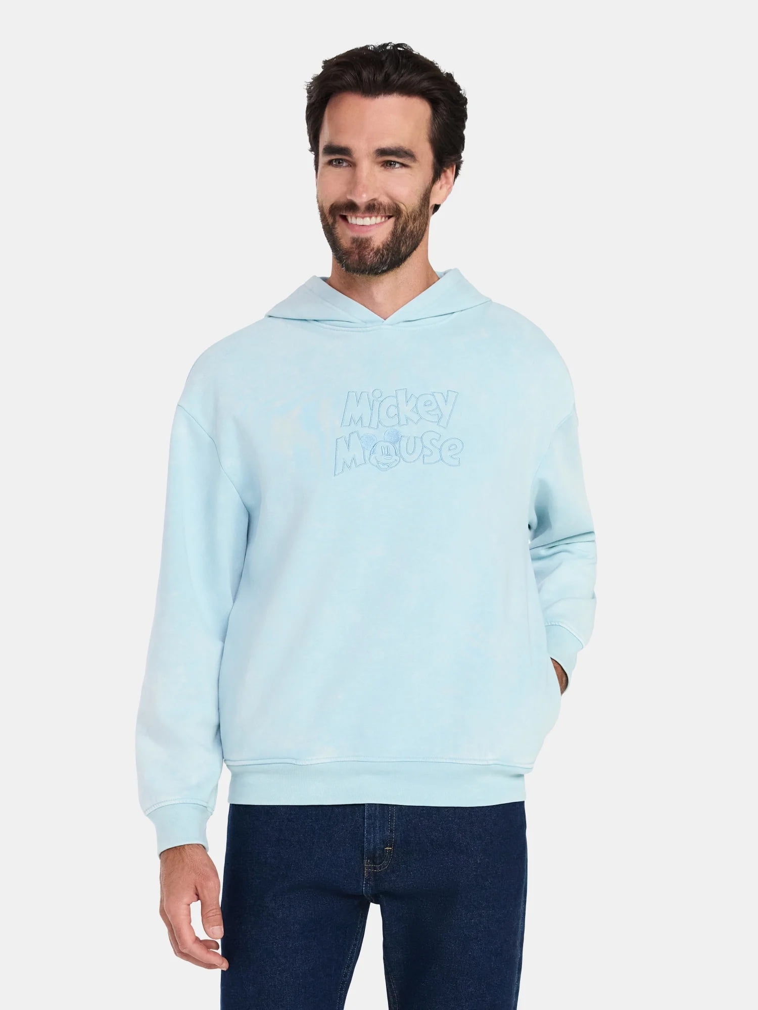 Mickey Mouse, Men's & Big Men's Graphic Mineral Wash Hoodie, Sizes XS-5XL