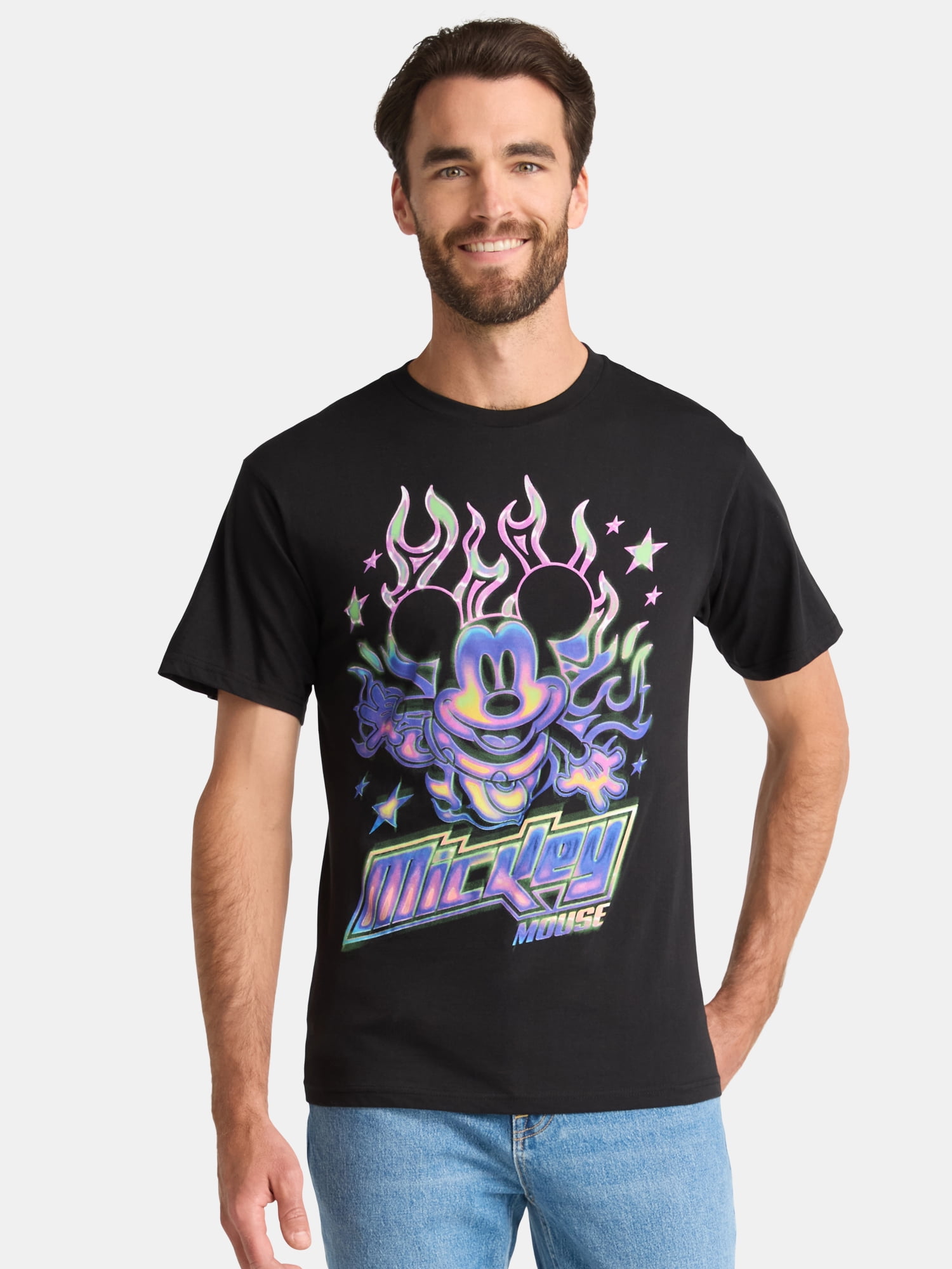 Mickey Mouse Men's and Big Men's Cotton Graphic Tee, Sizes S-3XL