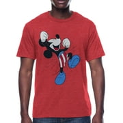 DISNEY Mickey Mouse, Men's & Big Men's Graphic Tee Shirt, Patriotic Americana July 4th Cheer, Sizes XS-5XL