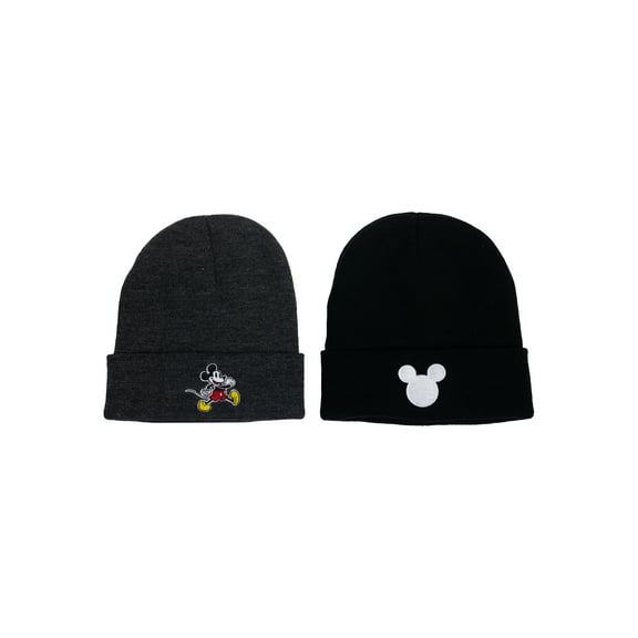 Mickey Mouse Men's Licensed Beanie Style Hats, 2-Pack, One Size