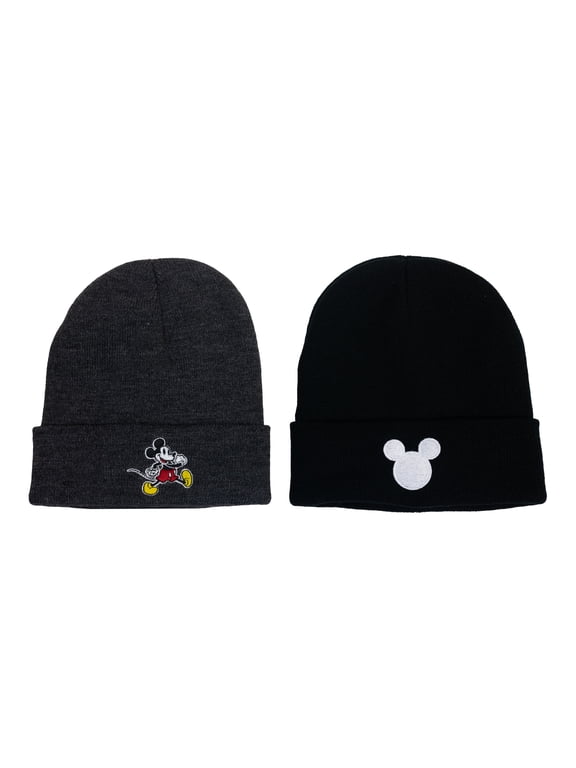 Mickey Mouse Men's Licensed Beanie Style Hats, 2-Pack, One Size