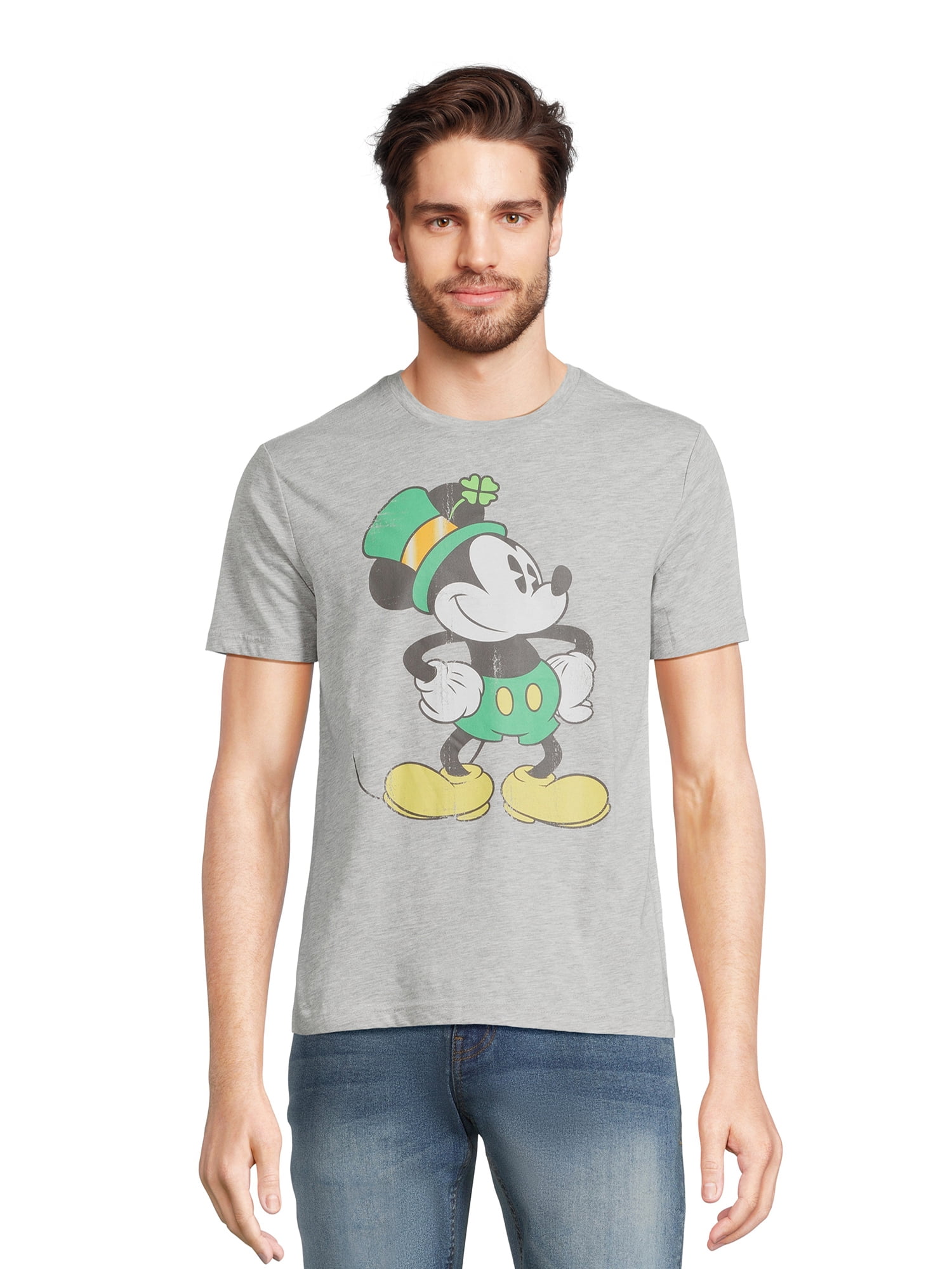Mickey Mouse Men's Saint Patrick's Day Graphic Tee with Short Sleeves ...