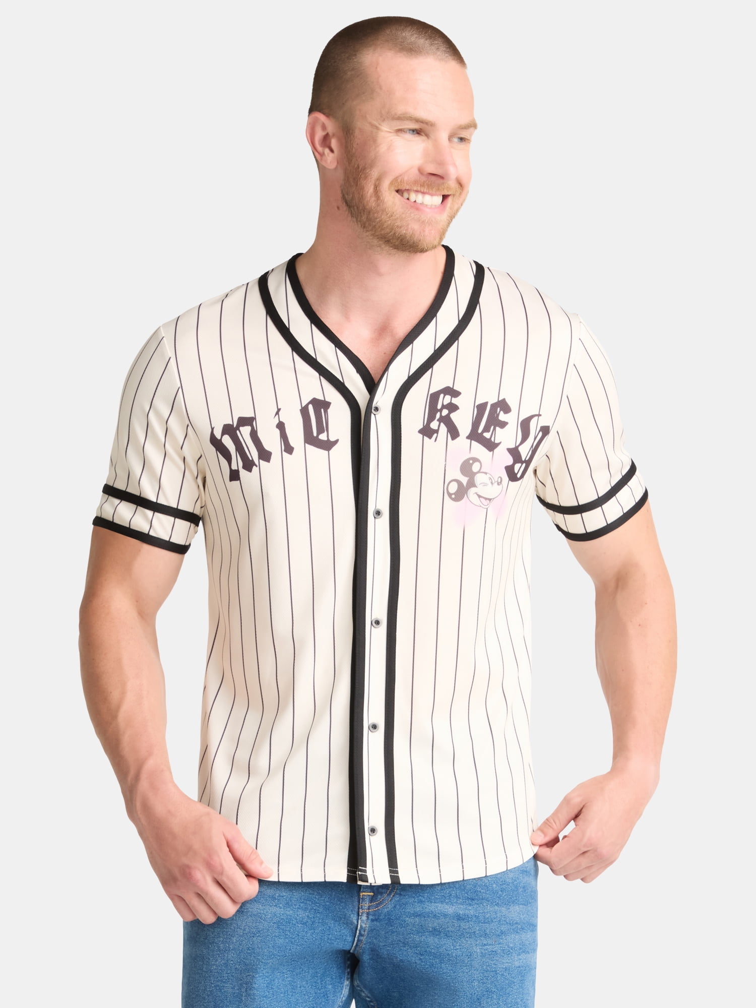 Mickey Mouse Men's and Big Men's Baseball Jersey, Sizes XS-3XL