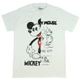 thumbnail image 1 of Mickey Mouse Mens T-Shirt - Half Sketch Half Cartoon Image (Small), 1 of 2