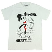 HYBRID APPAREL Mickey Mouse Mens T-Shirt - Half Sketch Half Cartoon Image (Small)