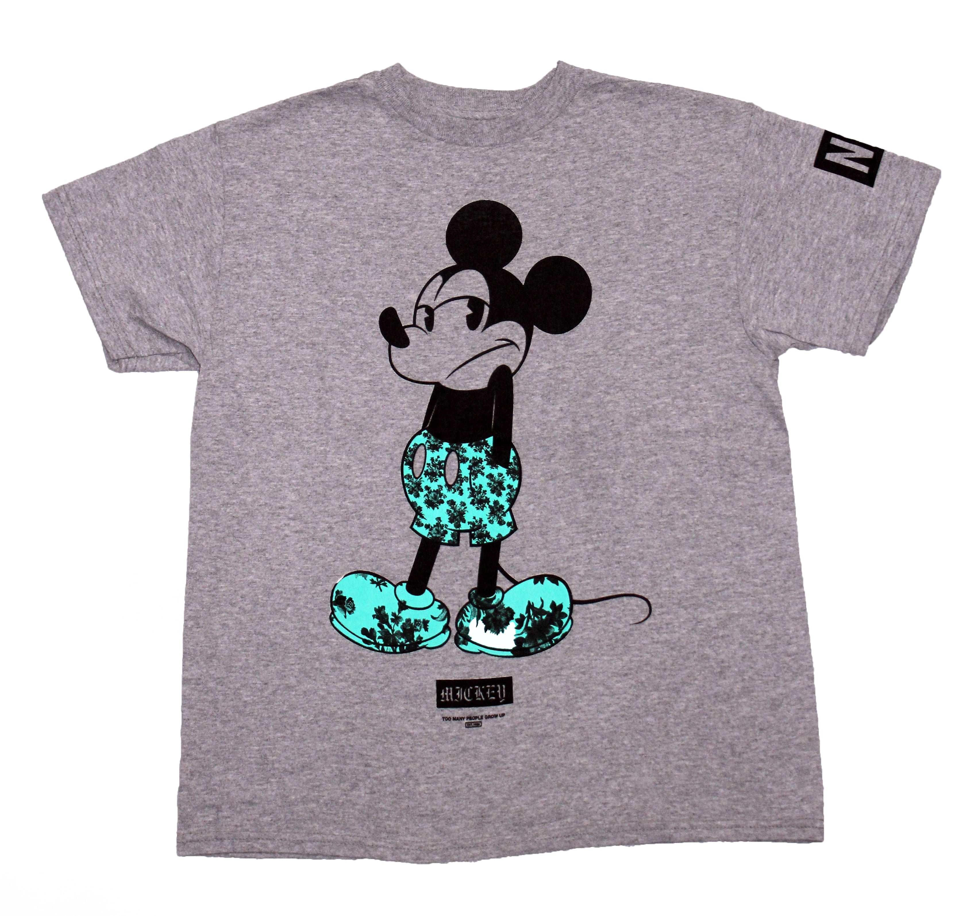 Mickey Mouse Mens T Shirt Shrugging Neff Turquoise Outfit 2X Large