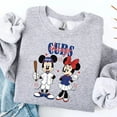 thumbnail image 1 of Mickey Mouse & Minne Cubs Baseball Sweatshirt, Disney Sport Shirt,Sport Grey color,size M, 1 of 5
