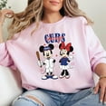 thumbnail image 1 of Mickey Mouse & Minne Cubs Baseball Sweatshirt, Disney Sport Shirt, 1 of 5