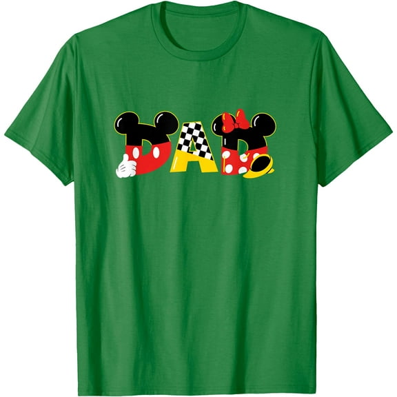 Mickey Mouse & Minnie Mouse Dad Father’s Day Birthday DTG Print Unisex T-Shirt
