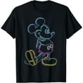 thumbnail image 1 of Mickey Mouse Neon Line Portrait DTG Print Unisex T-Shirt, 1 of 5