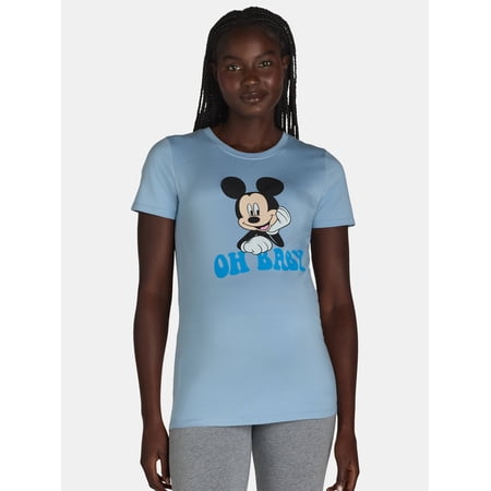 Mickey Mouse Women’s Maternity Graphic Tee with Short Sleeves, Sizes XS-2XL