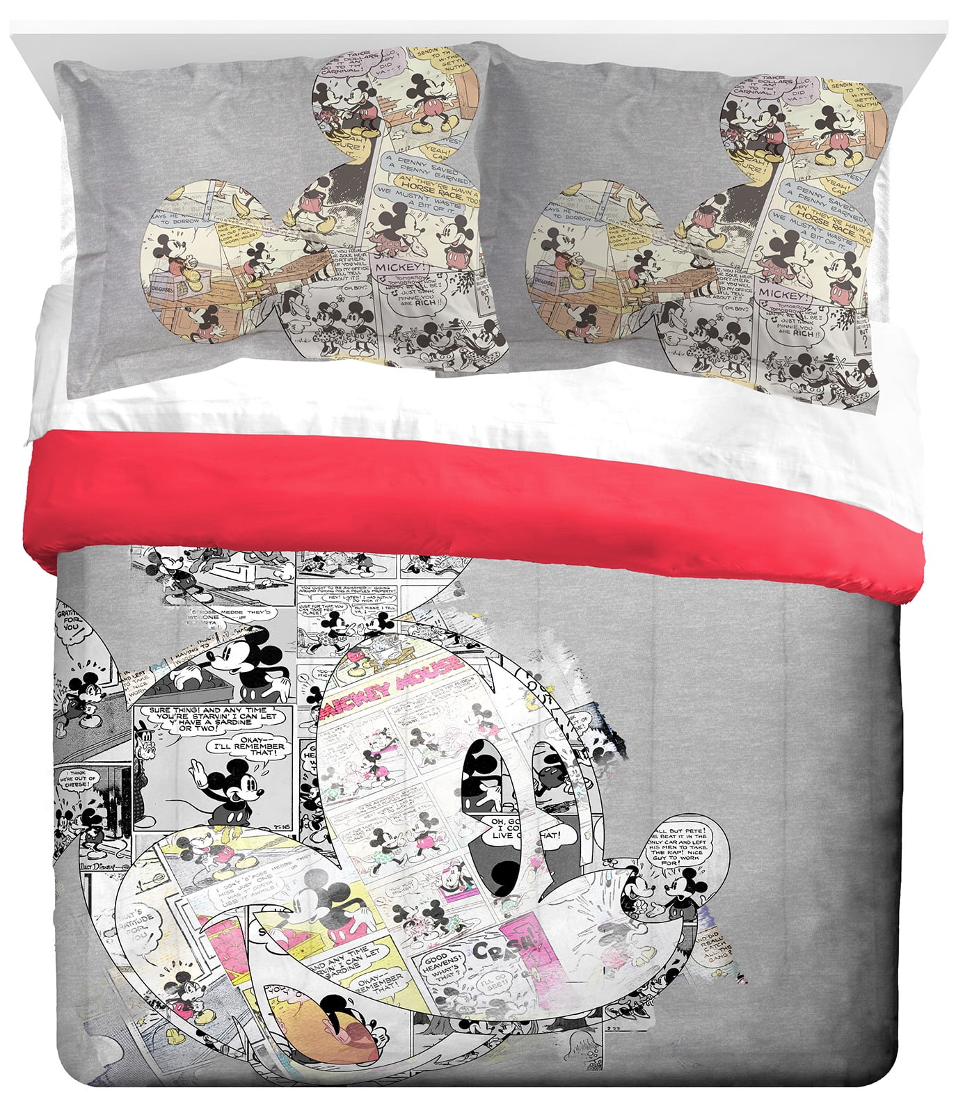 Mickey Mouse Oh Gosh Queen Comforter and Sham Set