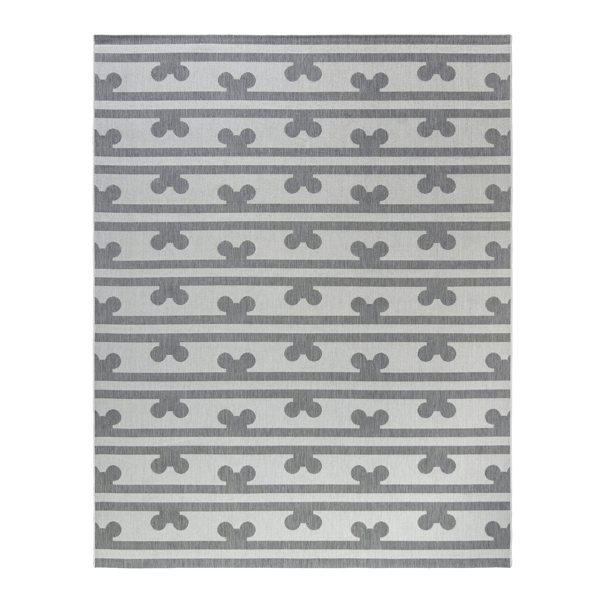 Mickey Mouse Outdoor Rug Peek a Boo Stripe Cream Gray