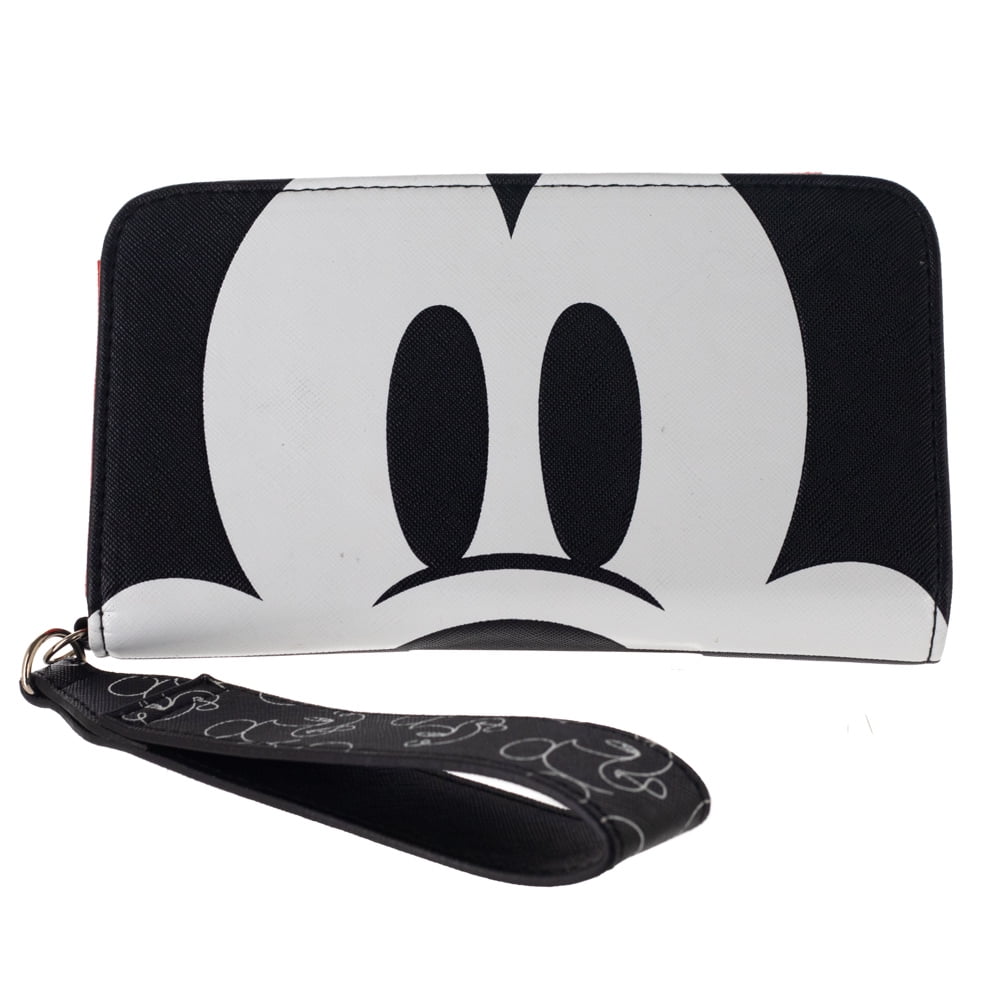 Mickey Mouse Black and White Faux Leather Wristlet Wallet