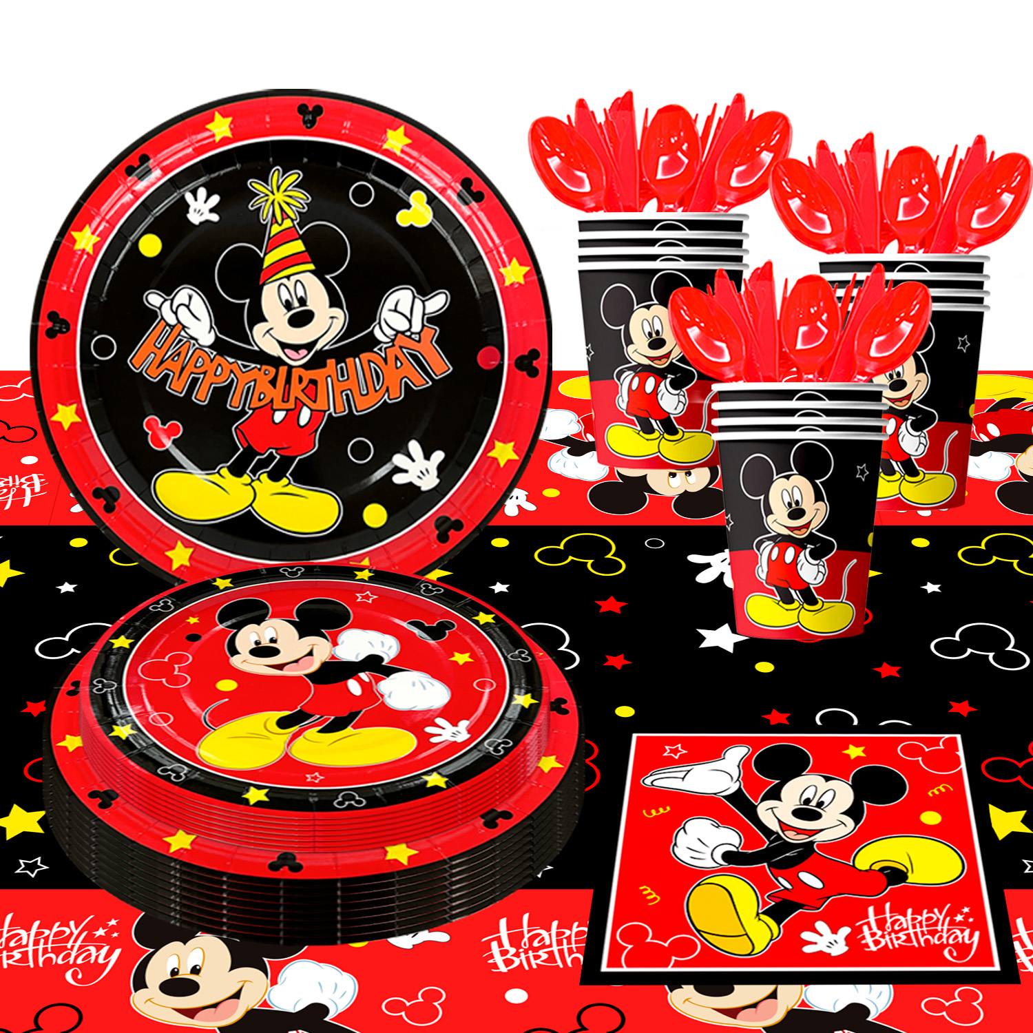 Mickey Mouse Birthday Decorations Supplies, 141pcs Mouses Party