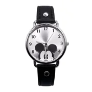 Mickey Mouse Peeking Retro Art Analog Watch with Black Band