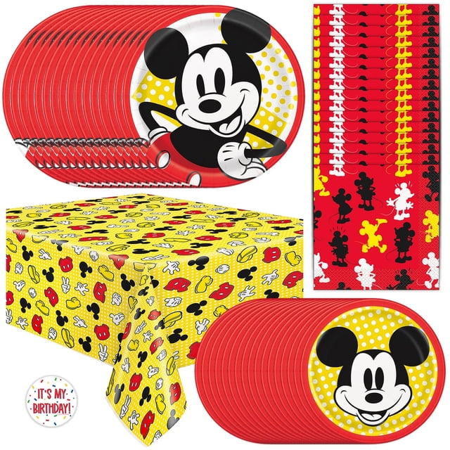 Mickey Mouse Plates & Napkins | Serves 16 Guests | Mickey Mouse Party ...