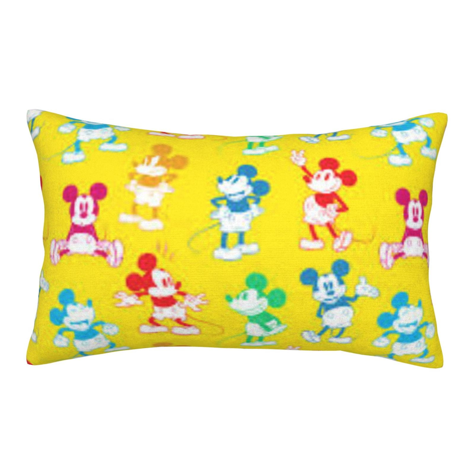Mickey Mouse Plush Shaggy Ultra Soft Pillow Covers, Furry Fuzzy Pillow