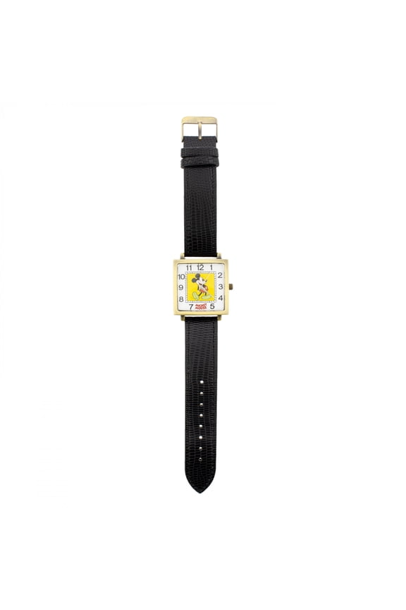 Rectangle Face Analog Watch with Black Band