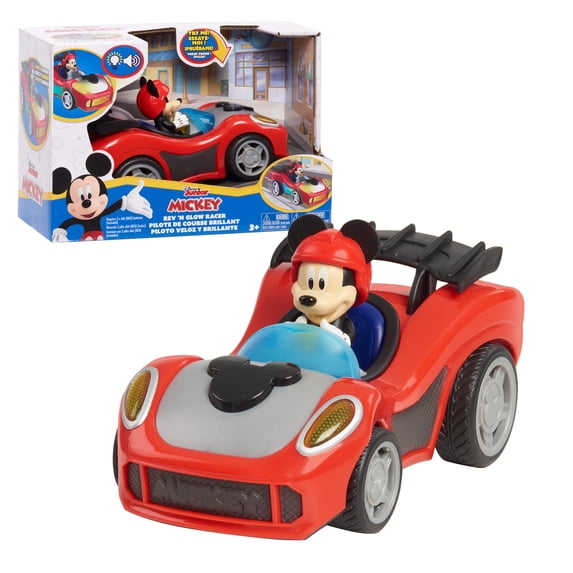 Mickey Mouse Rev 'n Go Vehicles with Lights and Sounds, Mickey's Car, Mickey Mouse Phrases Baby and Toddler Toys