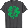 thumbnail image 1 of Mickey Mouse Shamrock St. Patrick's DTG Print Unisex T-Shirt,Dark Heather Grey Color,Size YL, 1 of 5