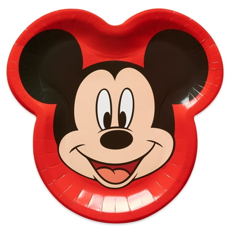 Mickey Mouse-Shaped Paper Dinner Plates, 8ct