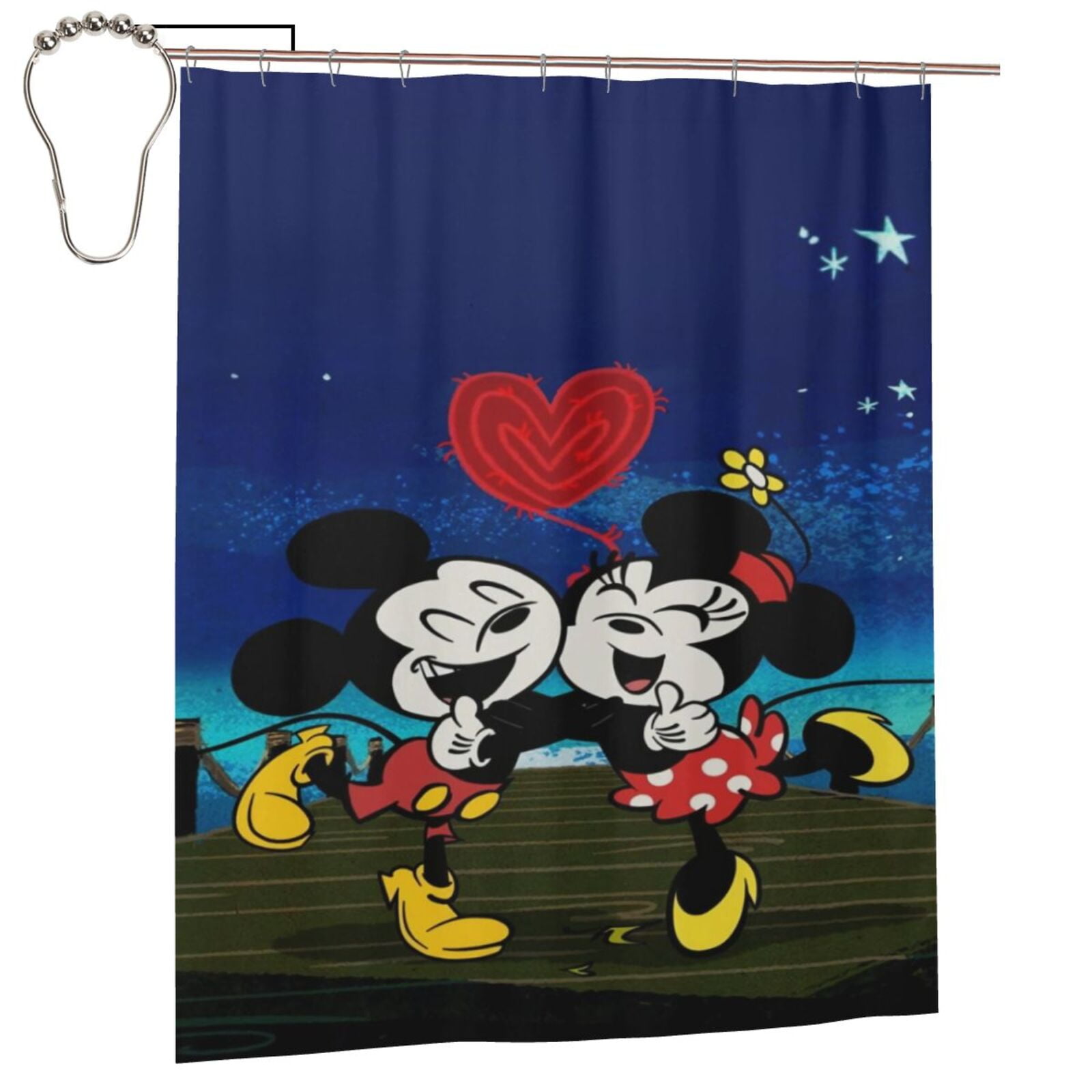 Mickey Mouse Shower Curtain Funny Washable Waterproof Fabric Cartoon