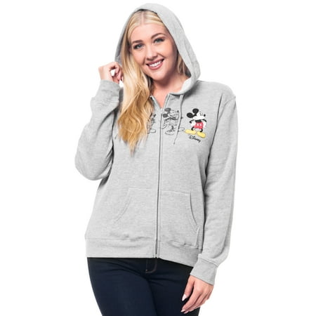 Mickey Mouse Sketch Gray Zipup Hoodie Jacket