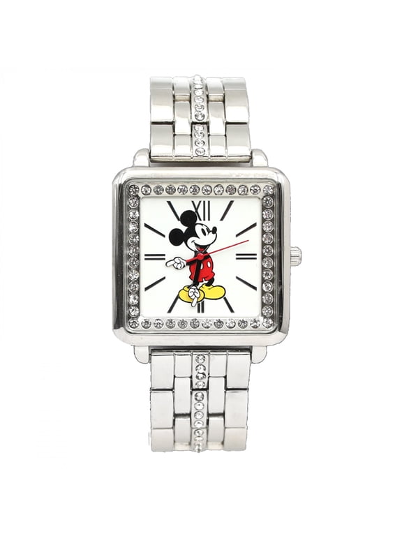 Square Face Analog Watch with Silver Band