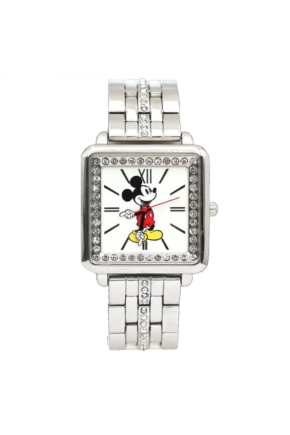Square Face Analog Watch with Silver Band