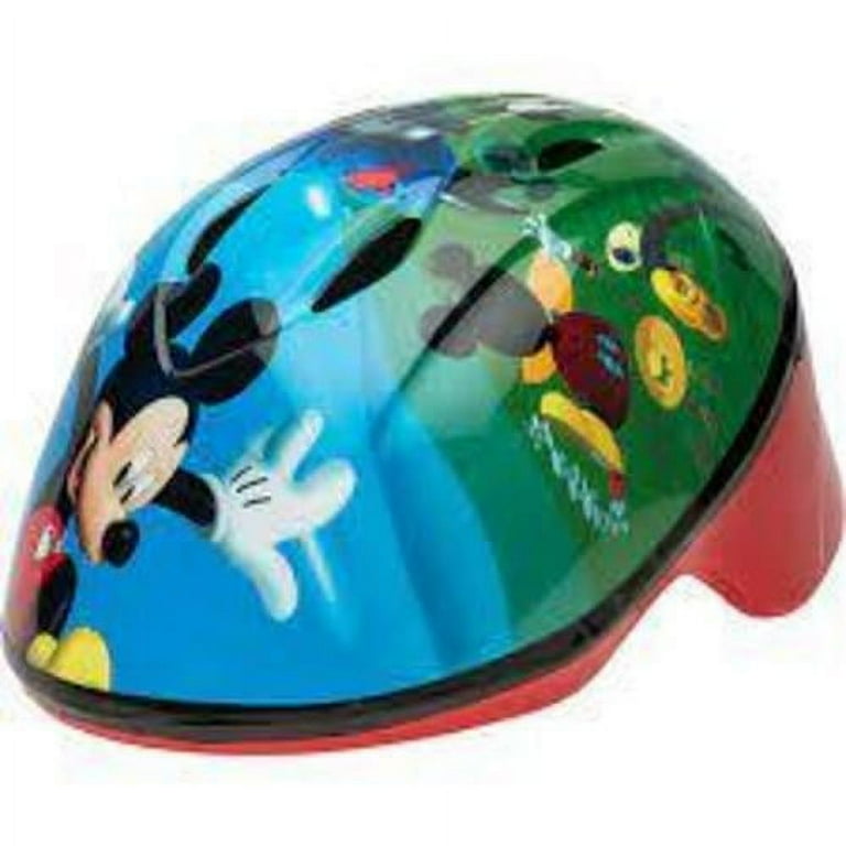 Mickey Mouse Starry Stripes Kids Bicycle Helmet with Pinch Guard Buckle Easy Fit Multi Color