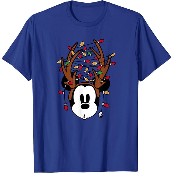 Mickey Mouse Tangled Holiday Christmas DTG Print Unisex T-Shirt,Royal Blue Color,Size YS