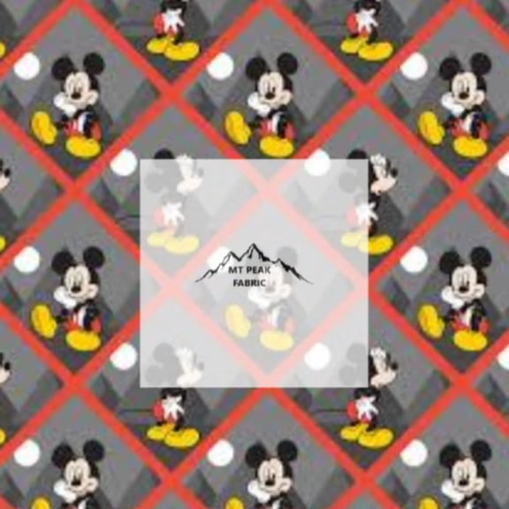 Mickey Mouse Tiles Cotton Fabric