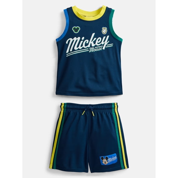 Mickey Mouse Toddler Boys Athletic Graphic Tank Top and Matching Shorts Set, 2-Piece, Sizes 12M-5T