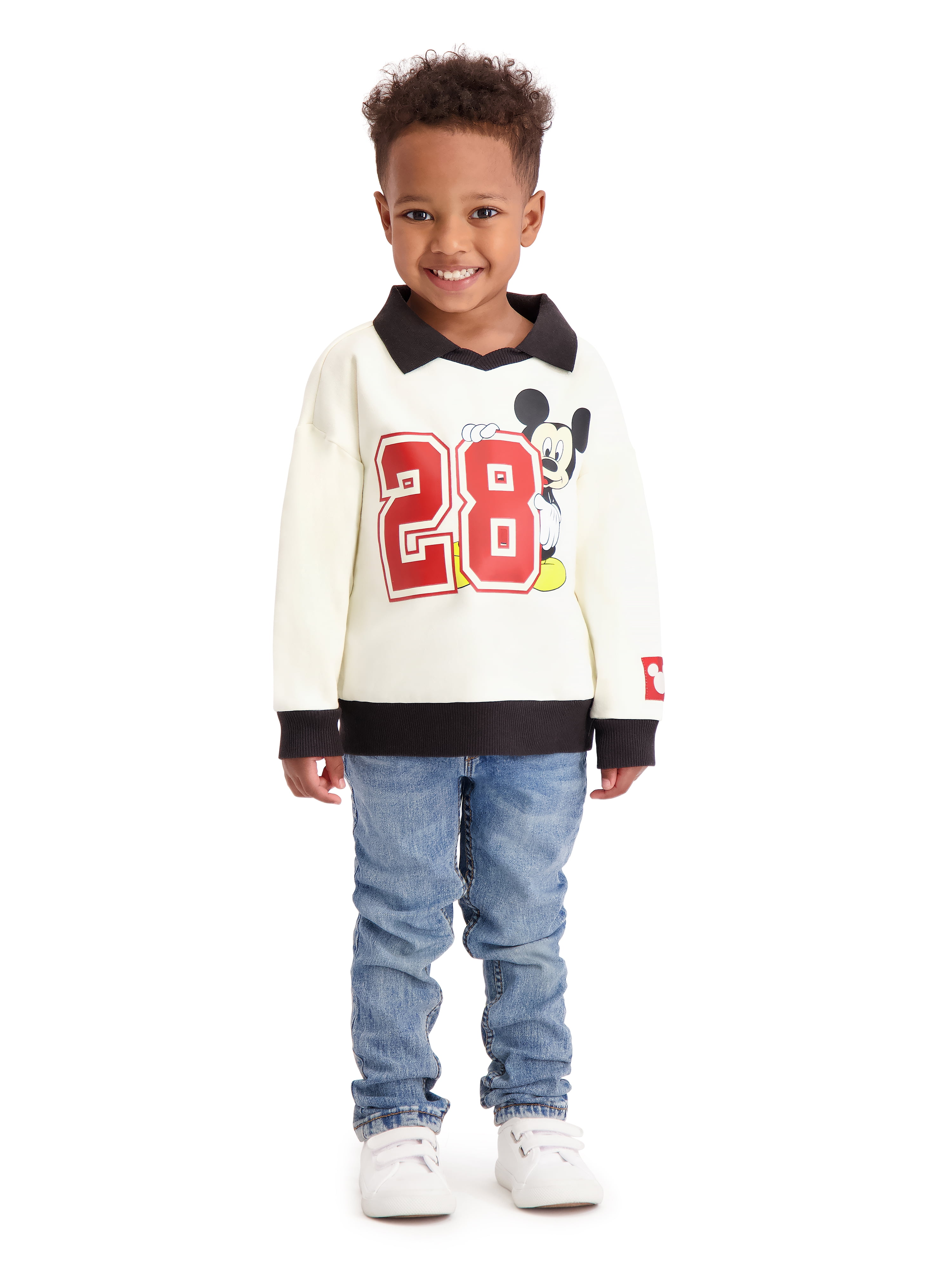 Mickey Mouse Toddler Boy Long Sleeve Rugby Shirt, Sizes 12M-5T