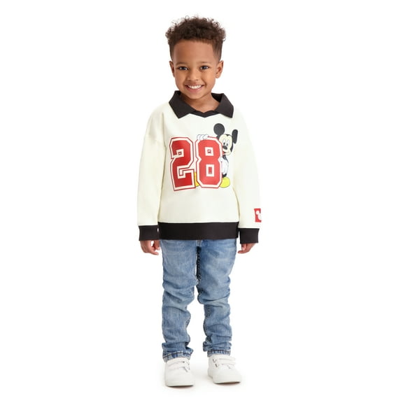 Mickey Mouse Toddler Boy Long Sleeve Rugby Shirt, Sizes 12M-5T