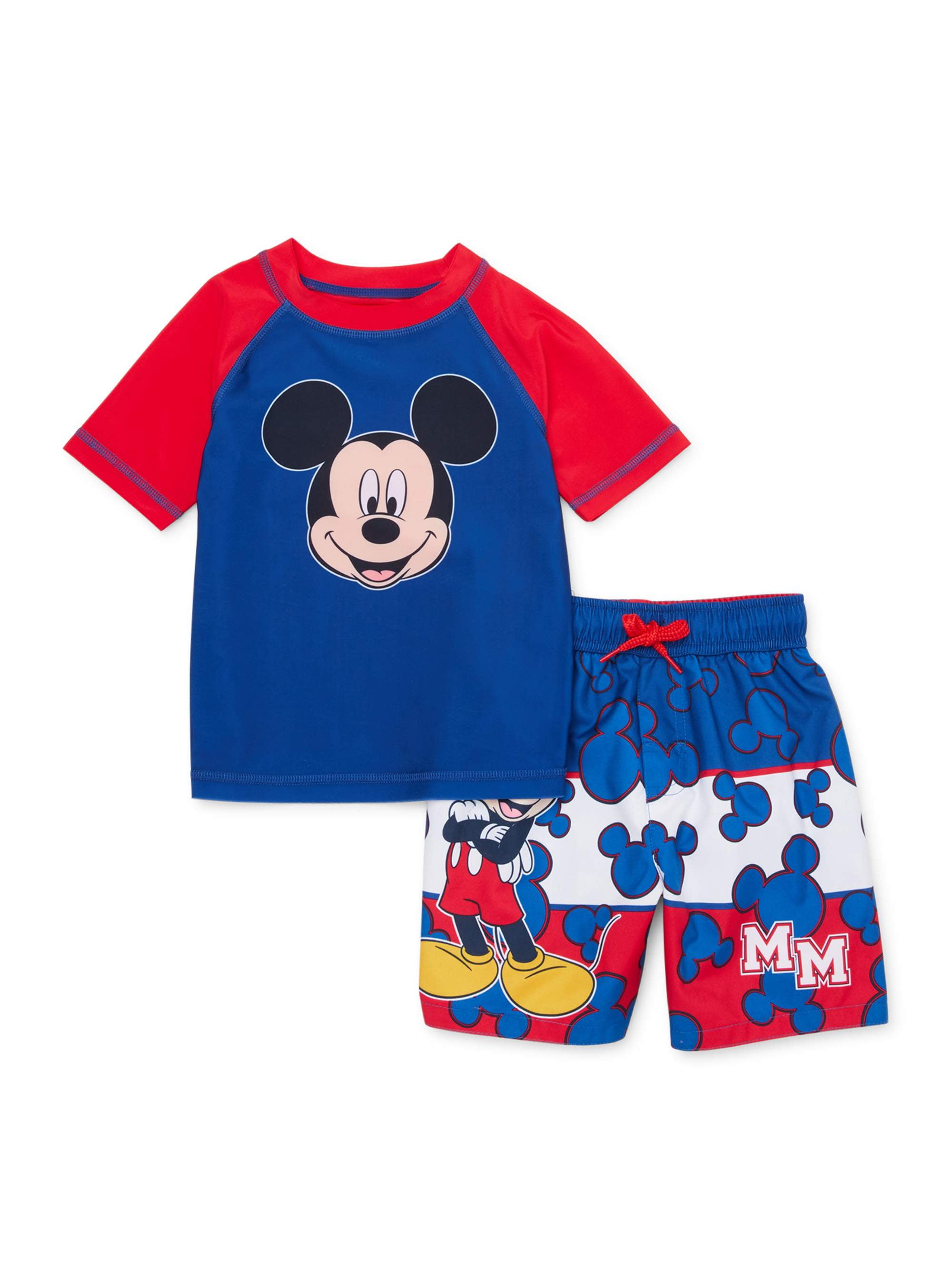 Mickey Mouse Toddler Boy Rash Guard & Swim Trunks, 2pc Set