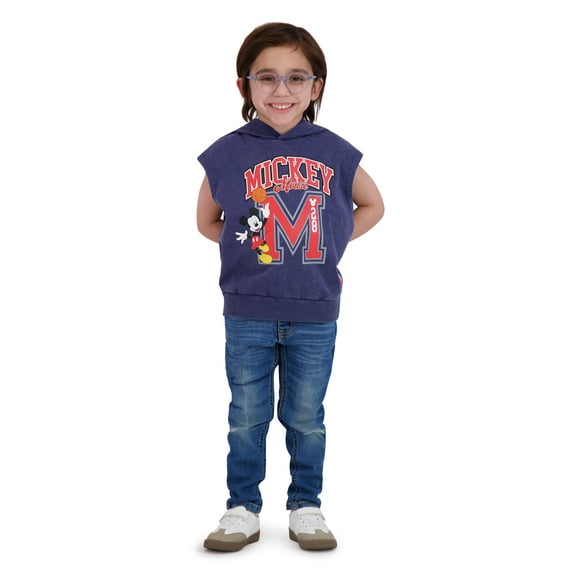 Mickey Mouse Toddler Boy Sleeveless Hoodie, Sizes 12M-5T