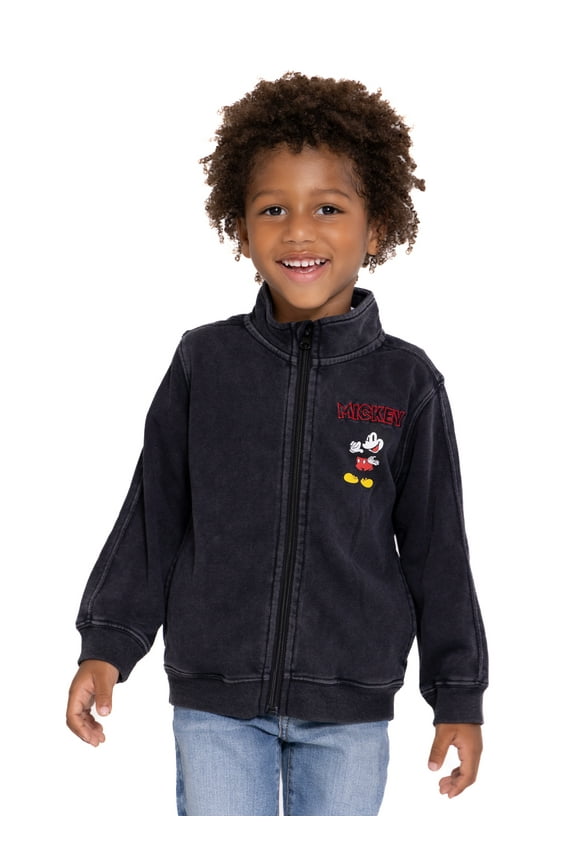Toddler Boy Washed Graphic Print Zip Up Jacket, Sizes 12M-5T