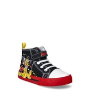 Mickey Mouse Toddler Boys Black Casual Hi Top Sneakers, Sizes 5-12